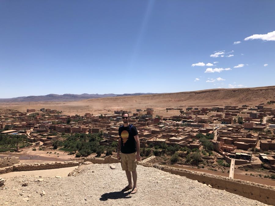 Aaron overlooking a village in Morocco