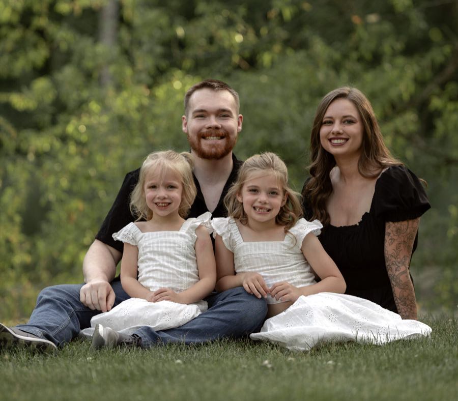 Ryan with his wife and two daughters